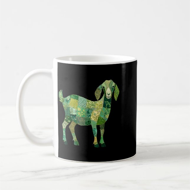 Patchwork Nubian Dairy Goat Coffee Mug (Left)