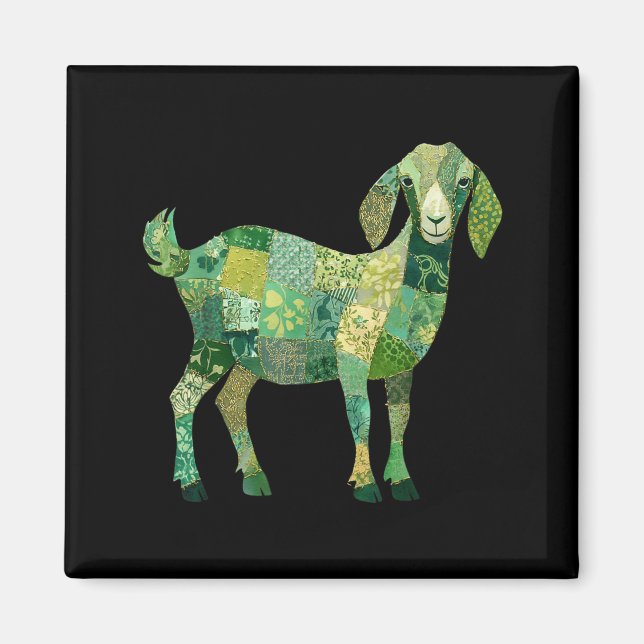 Patchwork Nubian Dairy Goat Magnet (Front)