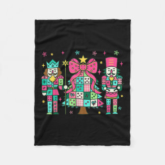 Patchwork Nutcracker Christmas Tree Nk Nutcracker  Fleece Blanket