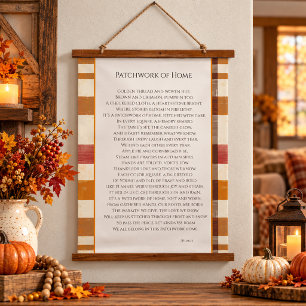 Patchwork of Home poetry Hanging Tapestry