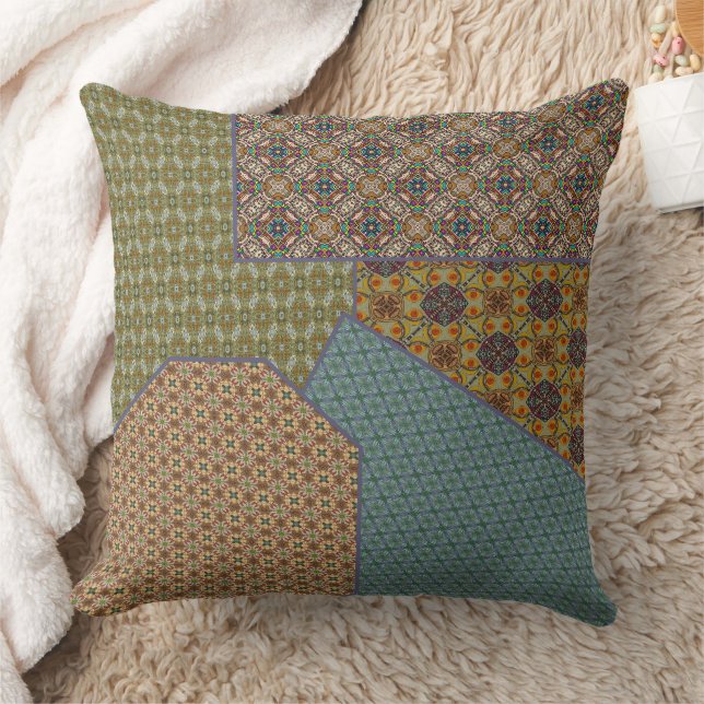 Patchwork of Patterns Cushion (Blanket)