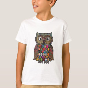 Patchwork Owl Kids T-Shirt