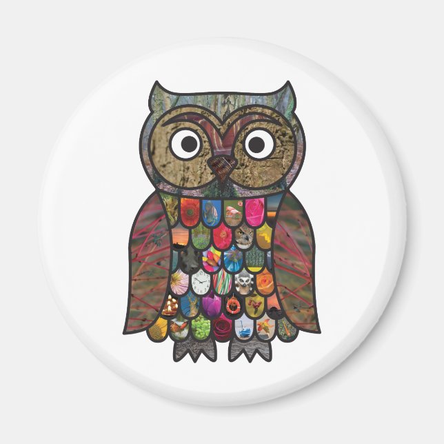 Patchwork Owl Magnet (Front)