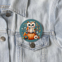 Patchwork Owl on Pumpkin — Cottagecore Fall