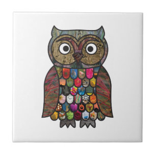 Patchwork Owl Tile