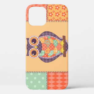 Patchwork Owl Vintage Seamless Pattern iPhone 12 Case