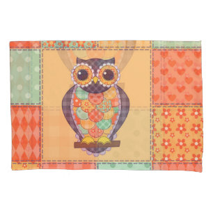 Patchwork Owl Vintage Seamless Pattern Pillowcase