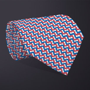 Patchwork Paraguay Flag Pattern Tie