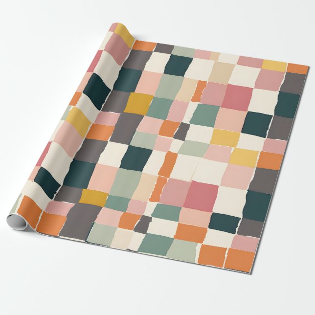 Patchwork Pastels Wrapping Paper (Unrolled)