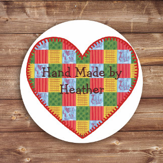 Patchwork Pattern Hand Made Label