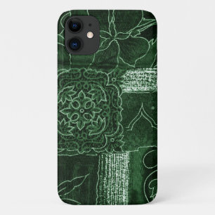 Patchwork Pattern, Patchwork Background, Green Case-Mate iPhone Case