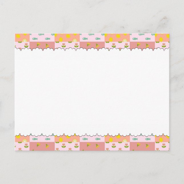 Patchwork Pink Postcard (Front)