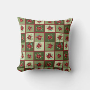 Patchwork Poinsettias T-Shirt Cushion
