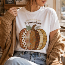 Patchwork Pumpkin Fall Graphic Cosy Autumn Harvest