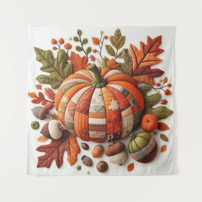 Patchwork Pumpkin Tapestry (Front)