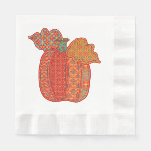 Patchwork Pumpkin Thanksgiving Luncheon Napkin