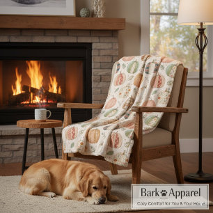 Patchwork Pumpkins Fall Cozy Autumn Decor & Gift Fleece Blanket