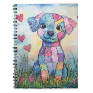 Patchwork Puppy Valentine Notebook