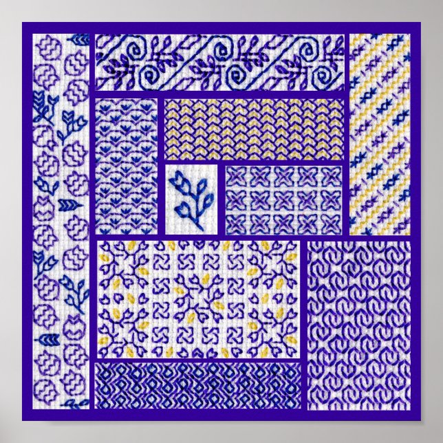 Patchwork Purple Poster (Front)