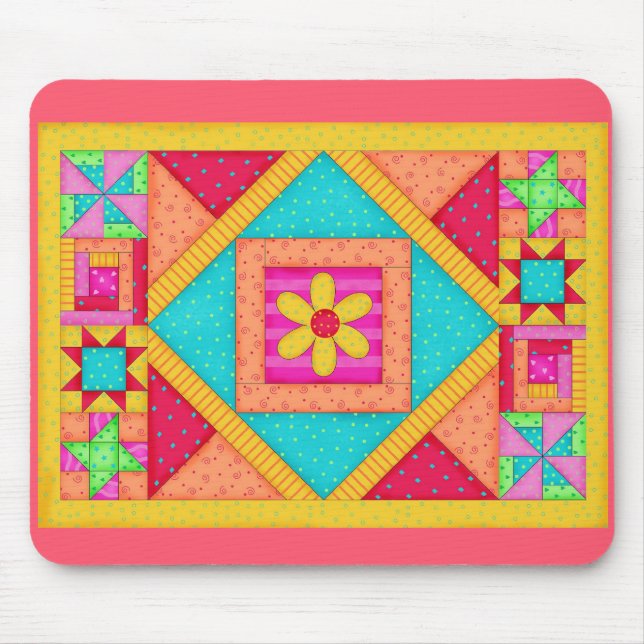 Patchwork Quilt Art Mousepad (Front)