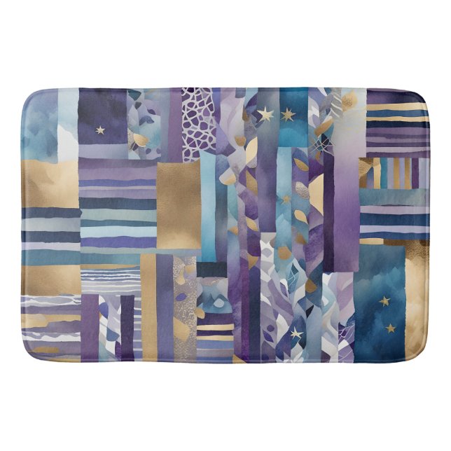 patchwork quilt bath mat (Front)