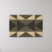 "PATCHWORK QUILT - BLACK AND TAN SQUARES"