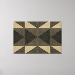 "PATCHWORK QUILT - BLACK AND TAN SQUARES" CANVAS PRINT