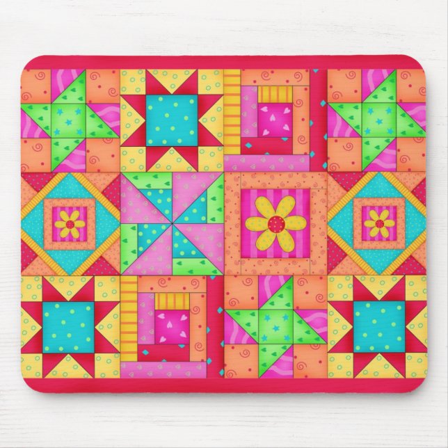 Patchwork Quilt Blocks Mousepad (Front)