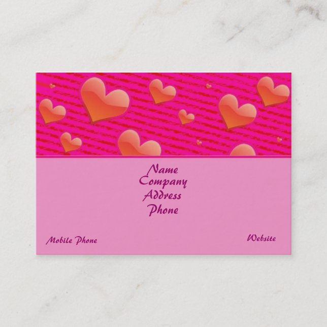 PATCHWORK QUILT BUSINESS CARDS - VALENTINES DESIGN (Front)