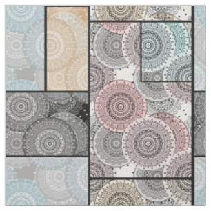 Patchwork quilt ceramic tile circles mandala paste fabric