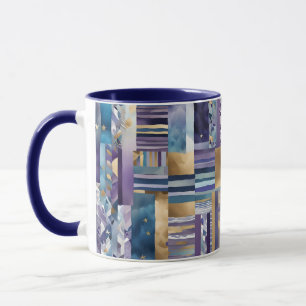 patchwork quilt coffee mug