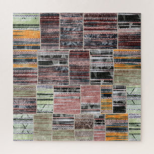 Patchwork Quilt Collage Seamless Print. Jigsaw Puzzle