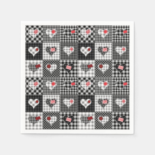 Patchwork Quilt Multicolored Gingham Napkin (Front)