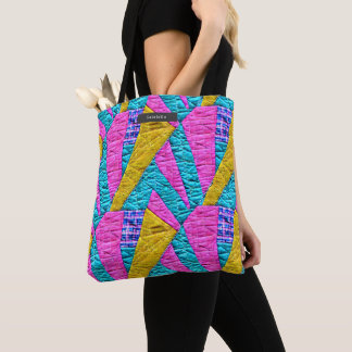 Patchwork Quilt Shapes Boho Trompe L'oeil Tote Bag