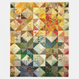 PATCHWORK QUILT (Simulated) Fleece Blankets