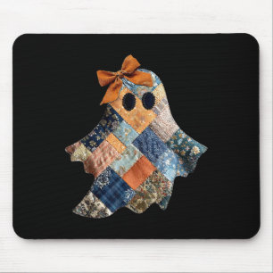 Patchwork Quilter Fall Ghost Bow Quilt Block Autum Mouse Pad