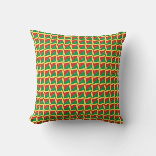 Patchwork Republic of the Congo Flag Pattern  Cushion (Front)
