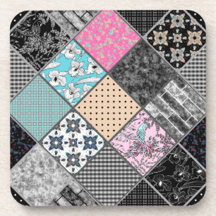 Patchwork retro vintage colors patchwork quilting coaster