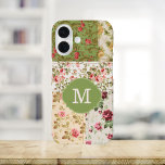 Patchwork Rose Custom Monogram iPhone 16 Case<br><div class="desc">Cosy antique rose patterns woven into a patchwork design,  completed with a vintage monogram initial--the perfect cottagecore device accessory for back to school,  a home office refresh,  or a personalised gift for her.</div>