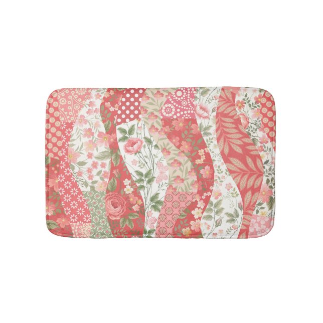 Patchwork roses: seamless pattern design. bath mat (Front)