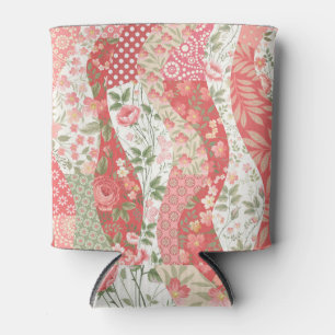 Patchwork roses: seamless pattern design. can cooler
