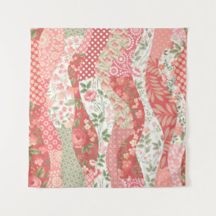 Patchwork roses: seamless pattern design. tapestry