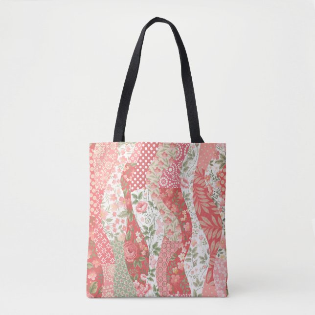 Patchwork roses: seamless pattern design. tote bag (Front)