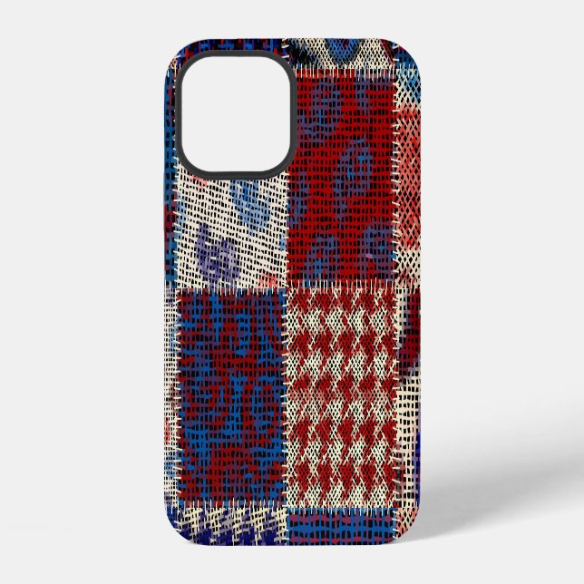 Patchwork rough canvas, imitation pattern. iPhone case (Back)