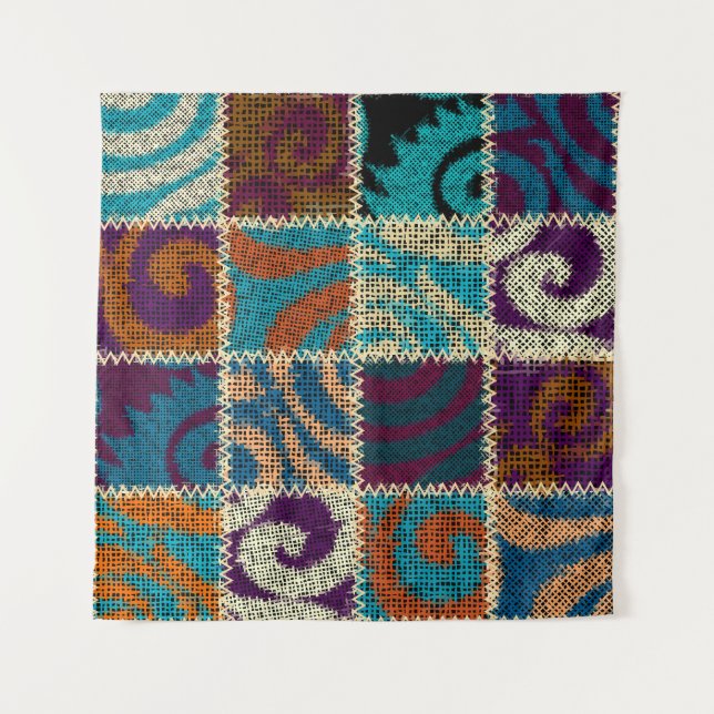 Patchwork Rough Canvas Vintage Imitation Tapestry (Front)