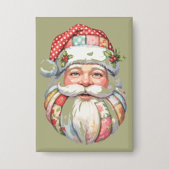 Patchwork Santa Claus Christmas Retro  (Front)