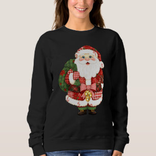 Patchwork Santa Claus Christmas Sweatshirt