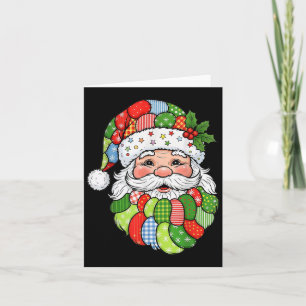 Patchwork Santa Claus Retro Christmas Funny Men Wo Card