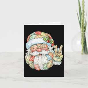 Patchwork Santa Claus Retro Christmas Funny Mens W Card