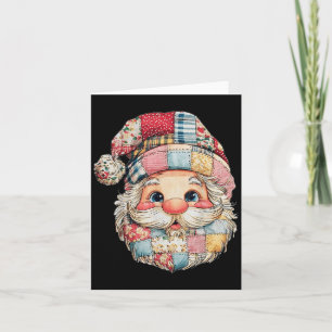 Patchwork Santa Claus Retro Christmas Funny Mens W Card